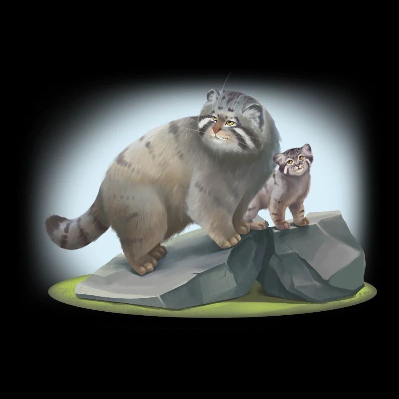 Manul Katze ist Bergsteiger