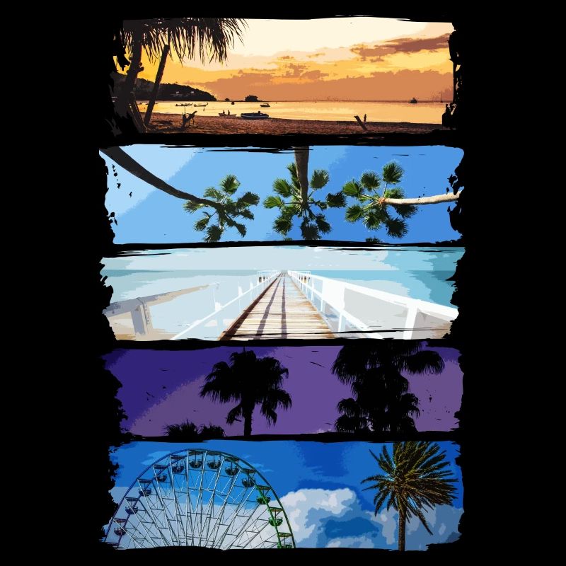 Palm trees and beach