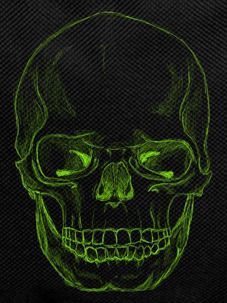 SkullSketchGreen