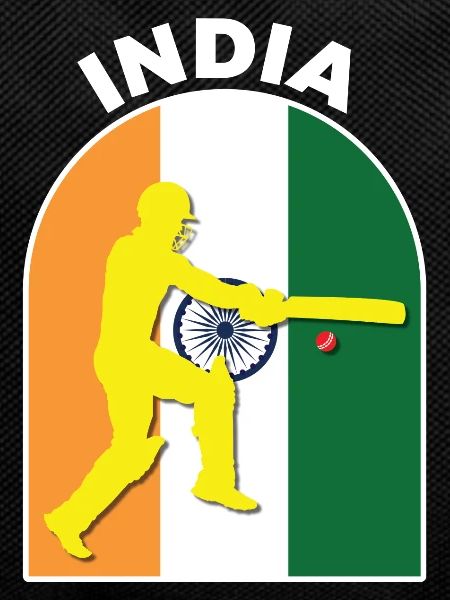 India Cricket Batsman India Flag