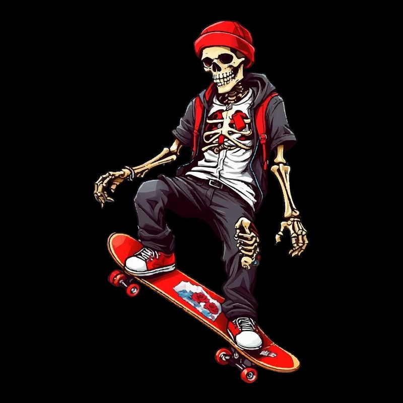 Skateboarding Skeleton