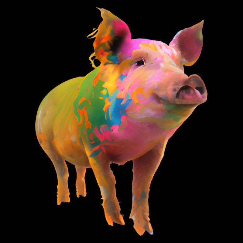 Farbenfrohes Schwein