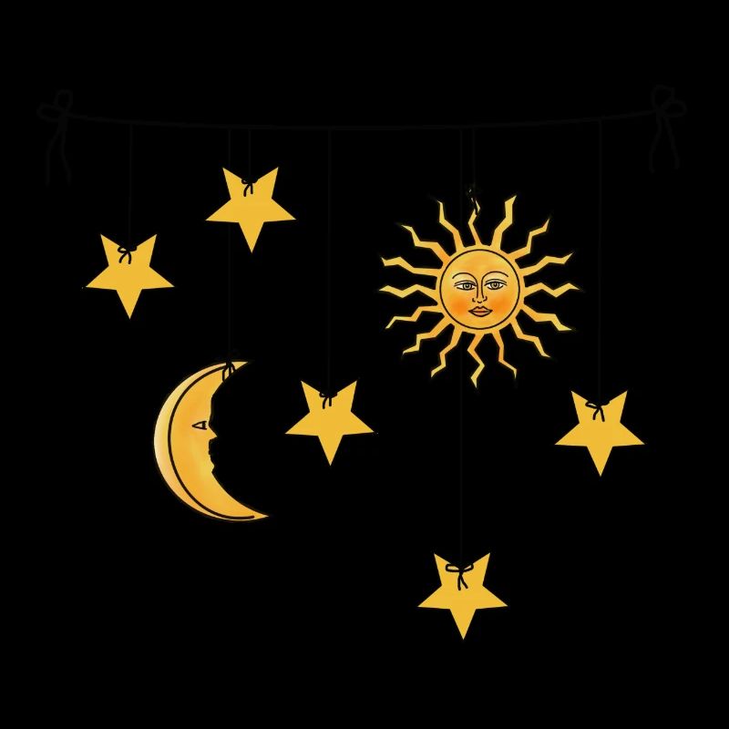 Sun, moon and stars