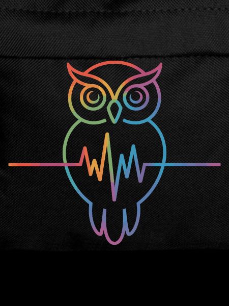 Regenbogen Eule Herzschlag Design