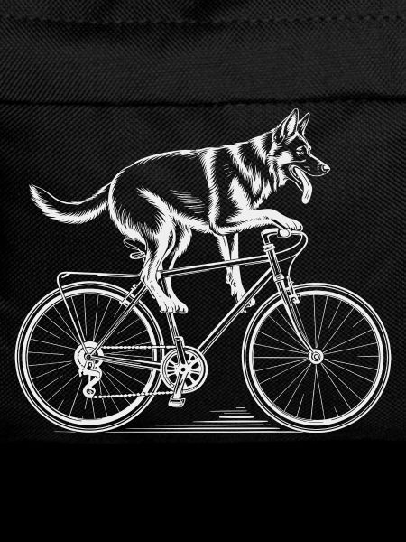 German Shepherd Dog Driving Bicycle