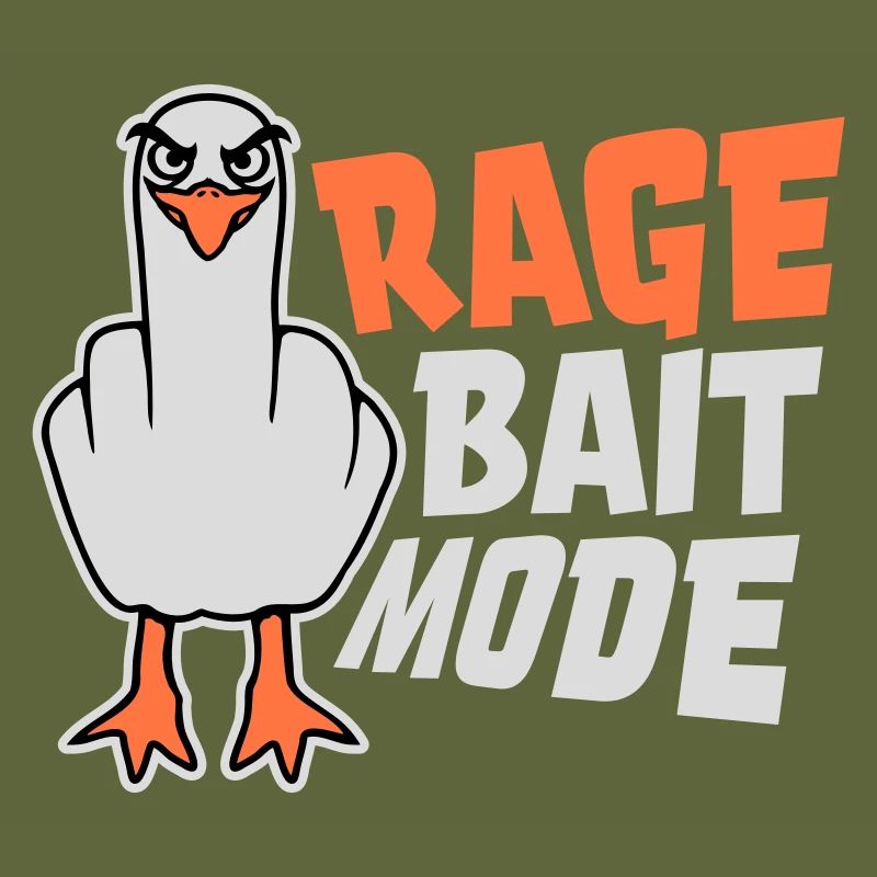 Rage Appât Mode Mouette Oiseau Méchant Drôle Provocation