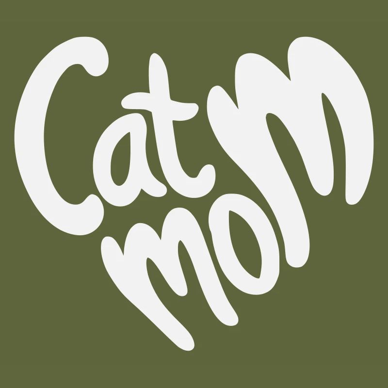 Lettrage en forme de cœur de maman chat