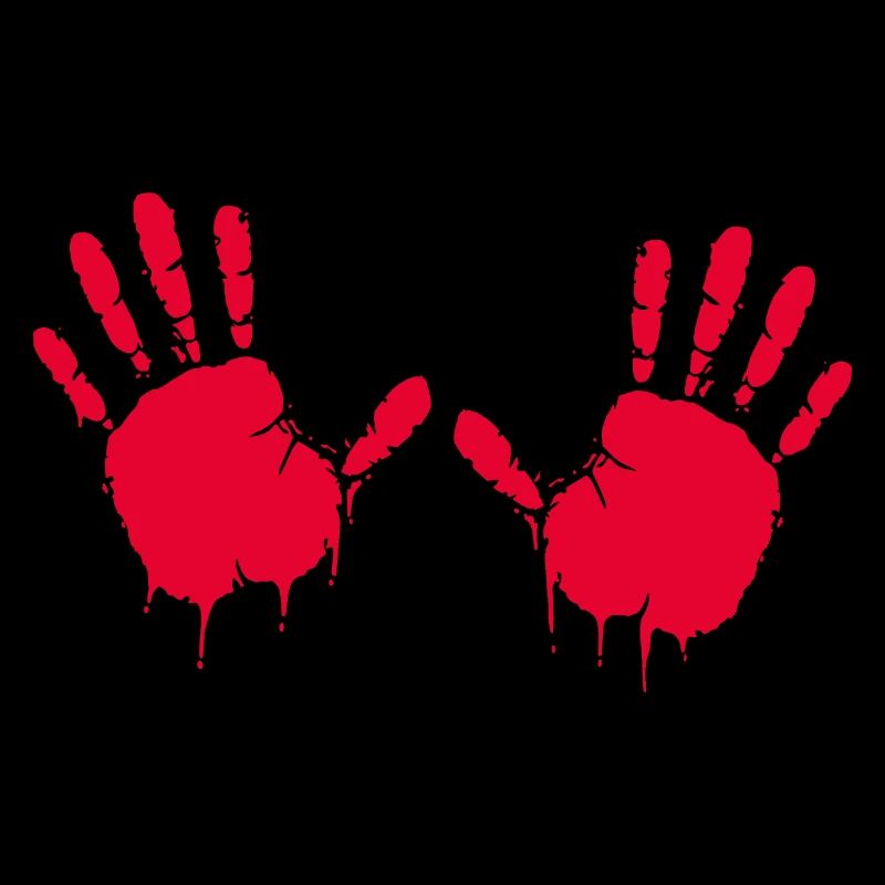 Hands, imprint with fresh paint