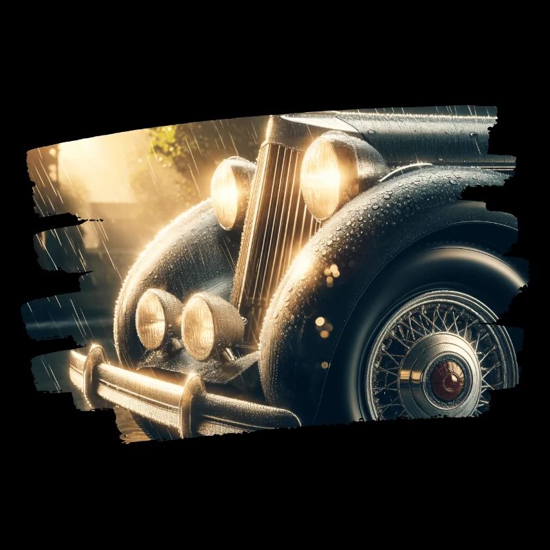 Classic Packard in the rain
