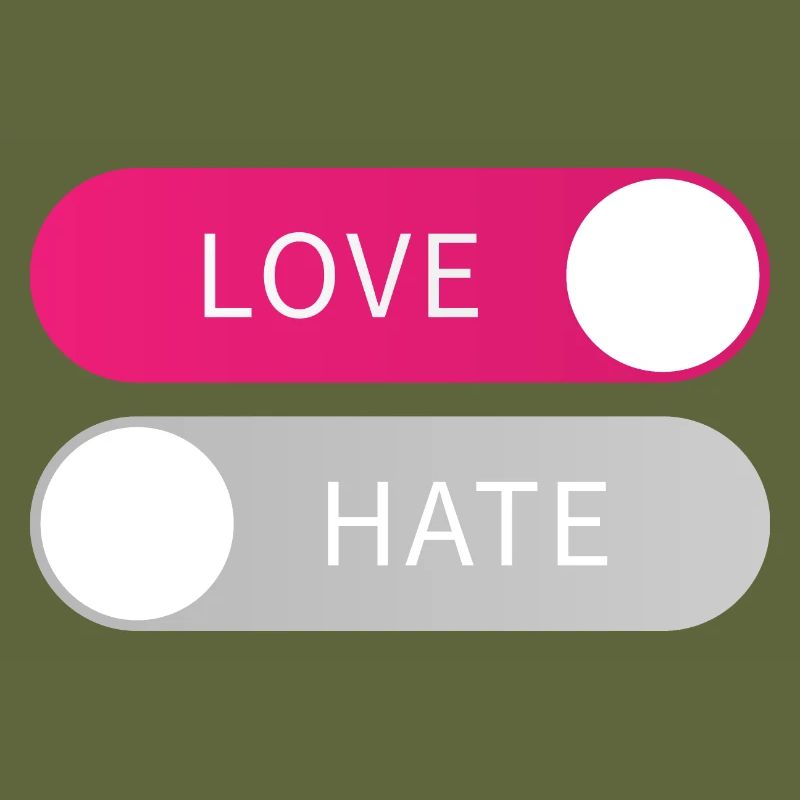 Love On Hate Off Button Liebe an Hass aus Geschenk