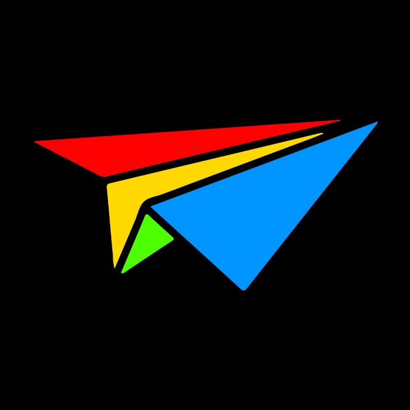Origami-Flugzeug in Farbe