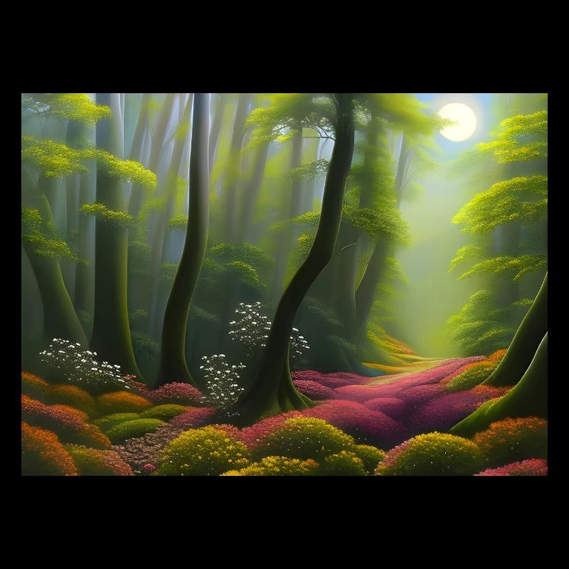 Sunlight floods the forest