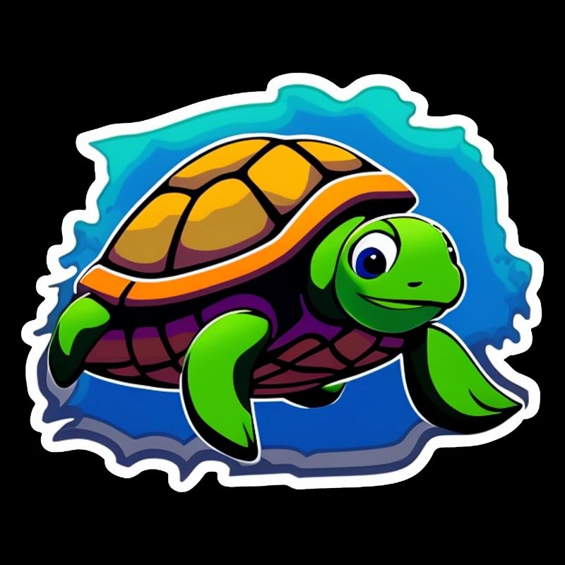 Hübsche Schildkröte, schwimmend