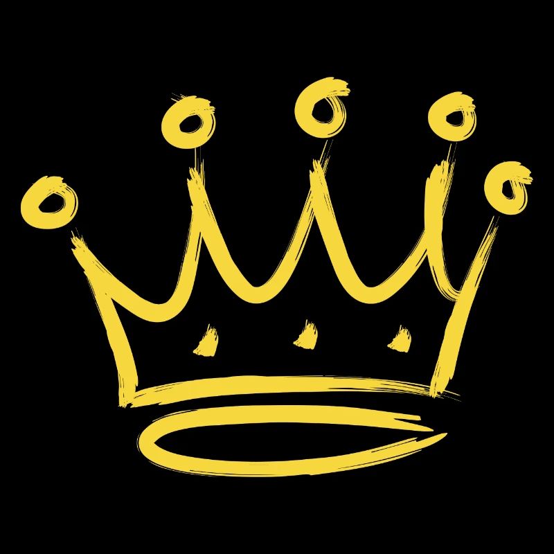 Crown - yellow grafitti, golden brushstroke