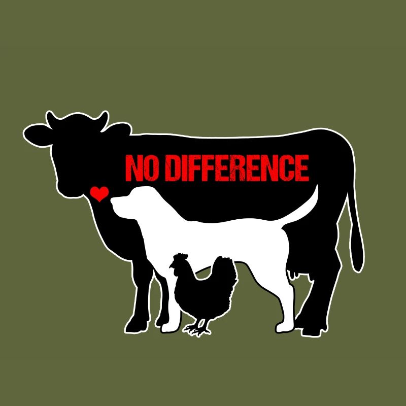 Chien vache poulets pas de différence animaux vegan cadeau