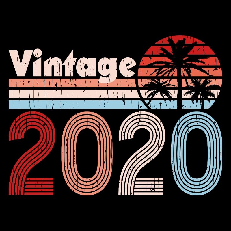 Vintage 2020 Palm Trees Retro Birthday