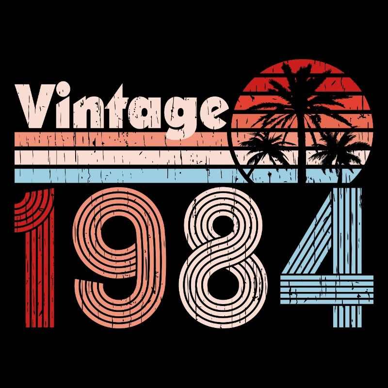 Vintage 1984 Palmen Retro Geburtstag