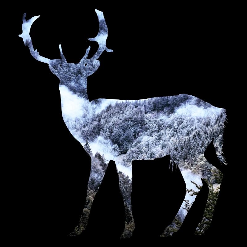 Deer with forest