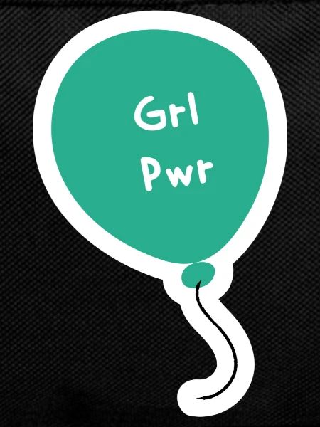 Grl Pwr Teal Balloon