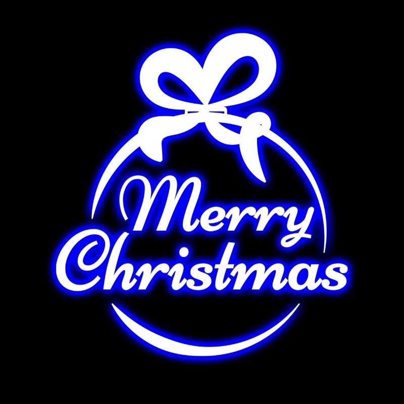 Joyeux Noël Neon Blue Christmas