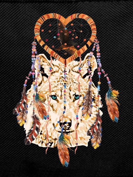 Wolf Dream Catcher Heart Falcon