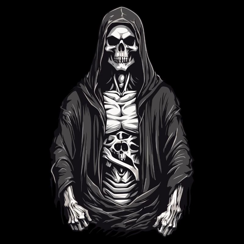 Halloween Grim Reaper Skeleton Skull Design