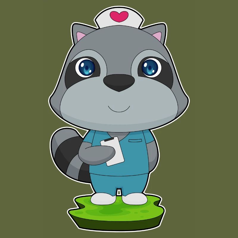 Raccoon Nurse Notepad