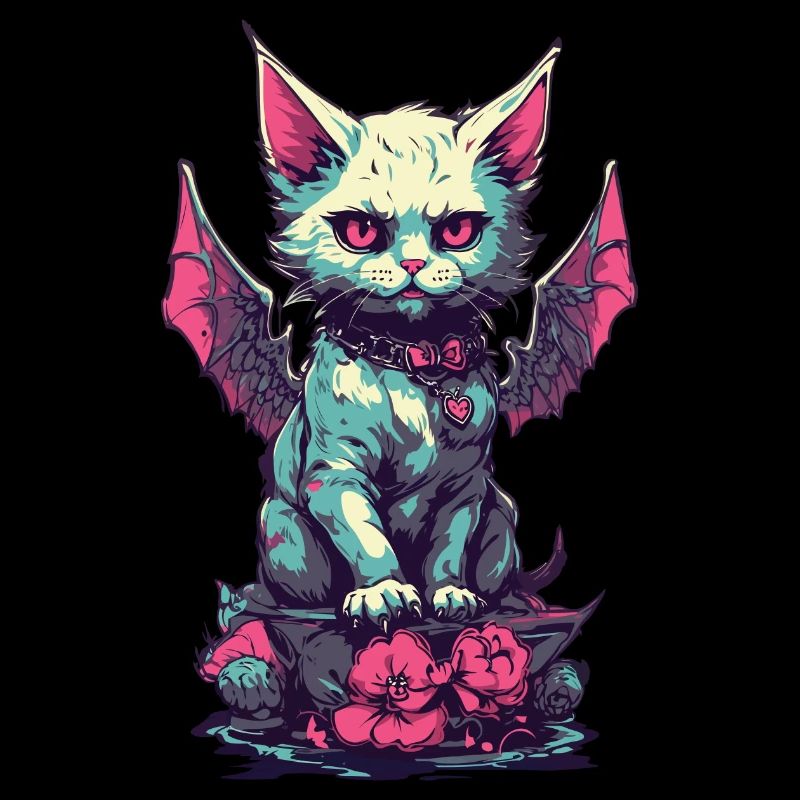 Goth Cat Vampire Demons Aesthetic