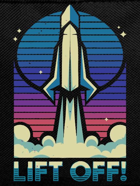 Retro Rocket Launch Illustration