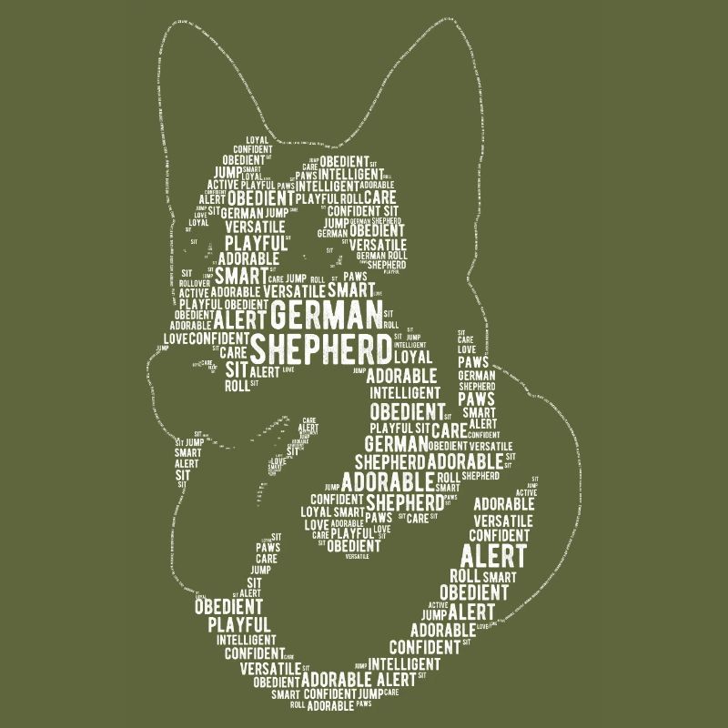 Deutscher Schäferhund Wort Kunst Geschenk