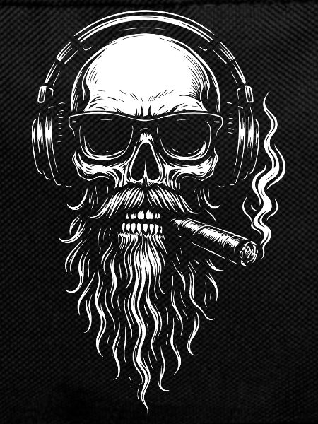Monochrome Skull DJ with Beard
