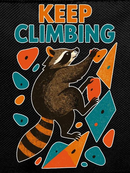 Bouldering Raccoon Keep Climbing Motivation
