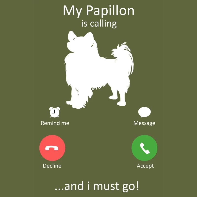 Interface de téléphone intelligent Papillon Dog Calling