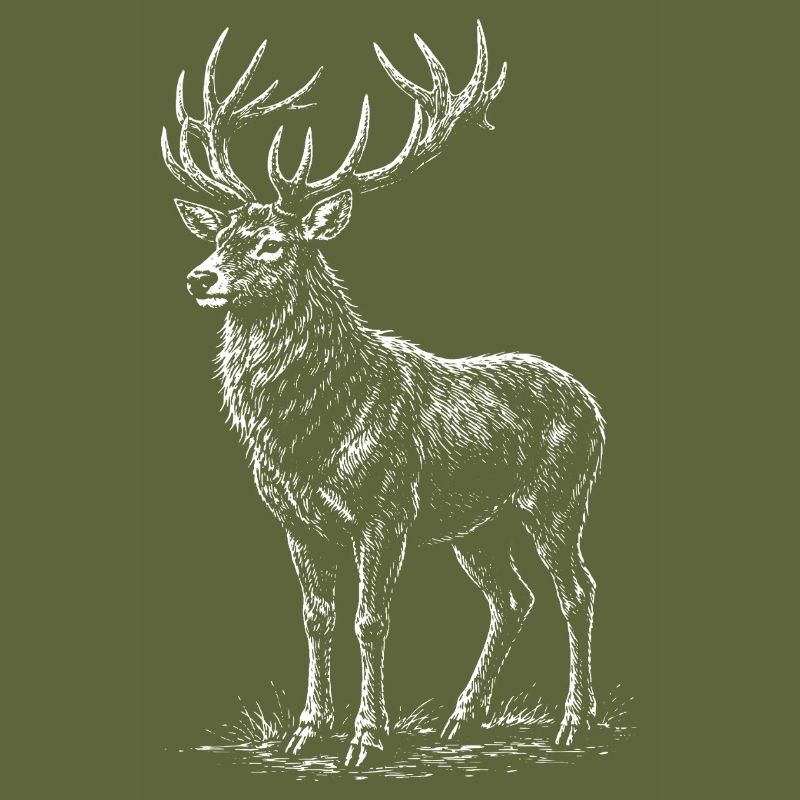 Weiße Hirsch-Silhouette mit Geweihen