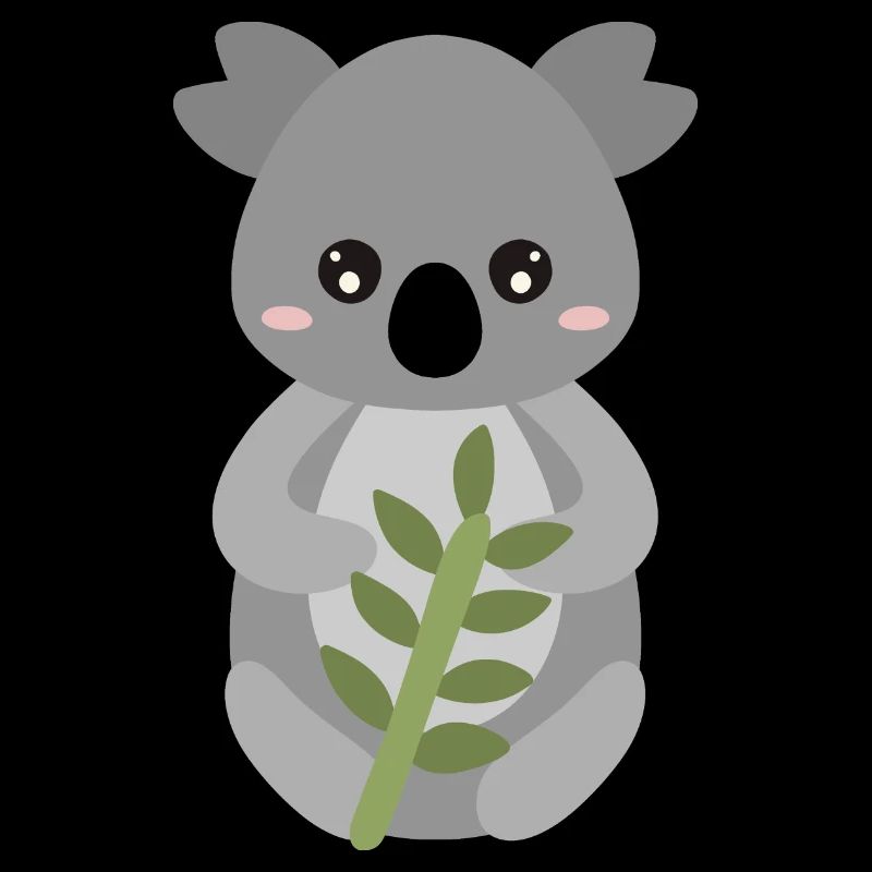 Koala mit Blattumarmung