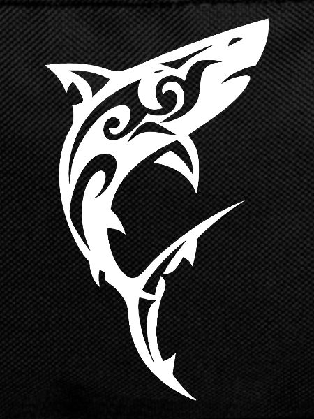 Tribal Shark Black White