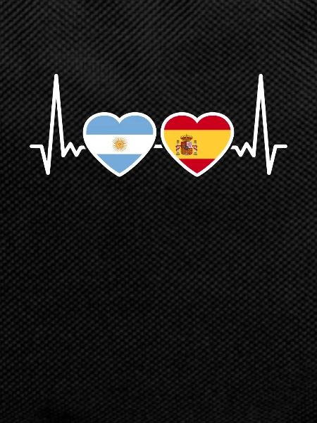 Argentina Spain Heartbeat Flag Argentine