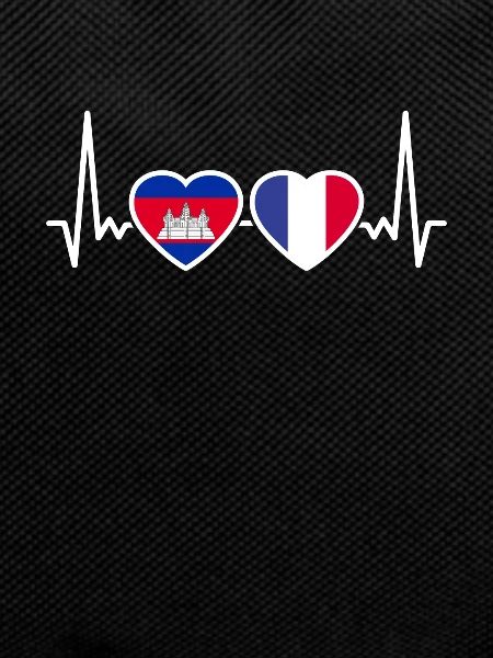 Cambodia France heartbeat flag
