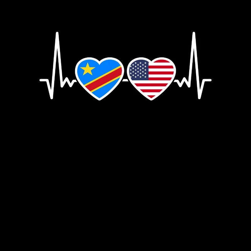 DR Congo USA heartbeat flag Congolese