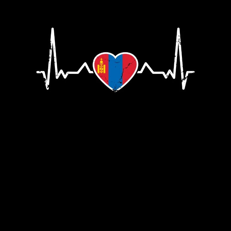 Mongolie Vintage Heartbeat Drapeau mongol