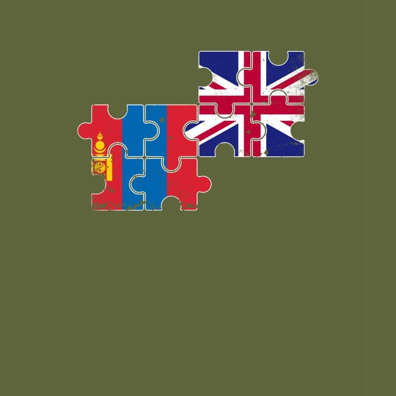 Mongolie Royaume-Uni Vintage Flag Brit Mongol