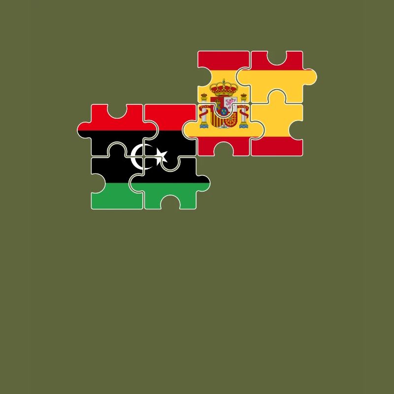 Libya Spain Flag Spanish Libyan