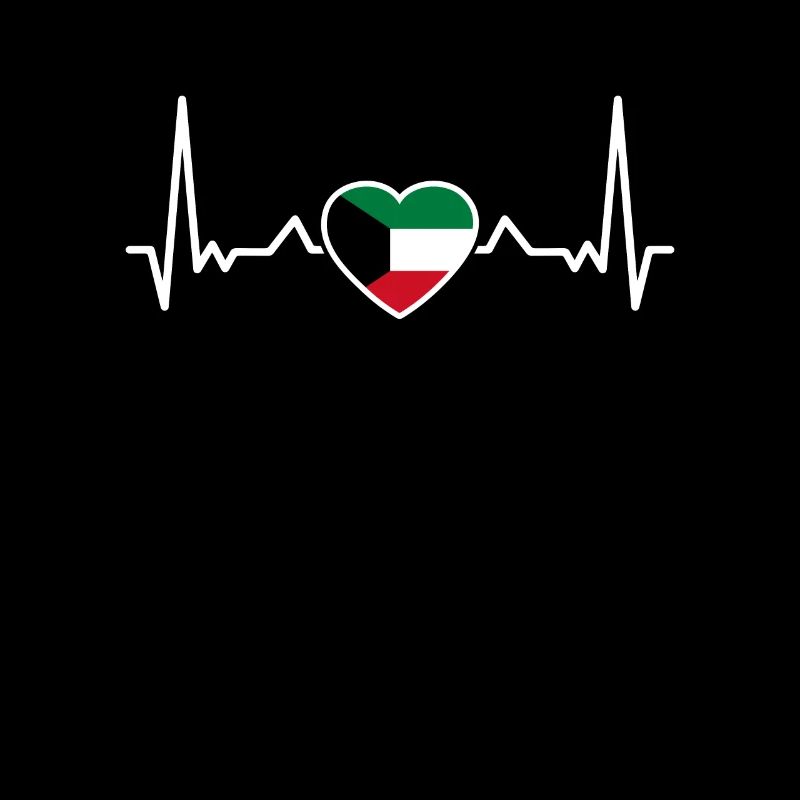 Kuwait Heartbeat Kuwaiti Flag Kuwaiti