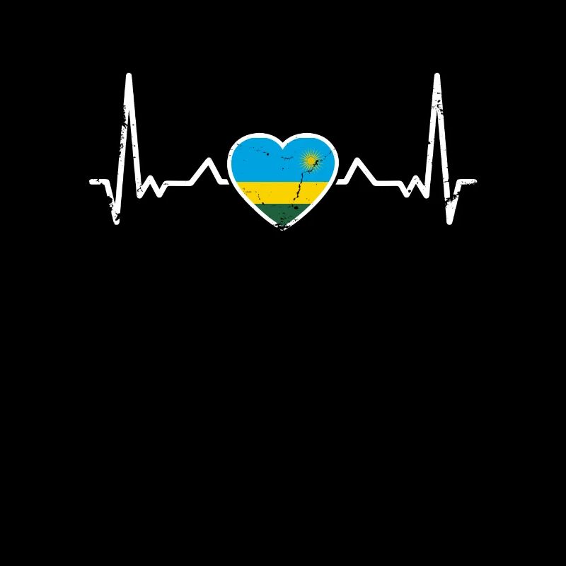 Rwanda Vintage Heartbeat drapeau rwandais