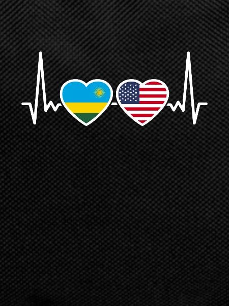 Rwanda USA Heartbeat Flag American