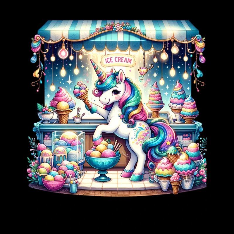 Einhorn-Eiscreme-Verkäufer