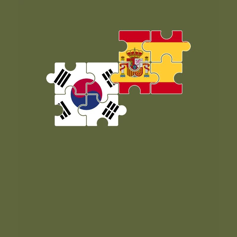 Corée du Sud, Espagne, drapeau, Espagnols, Sud-Coréens