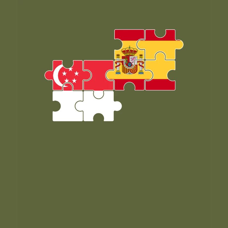 Singapour Espagne Drapeau Espagnol Singapourien