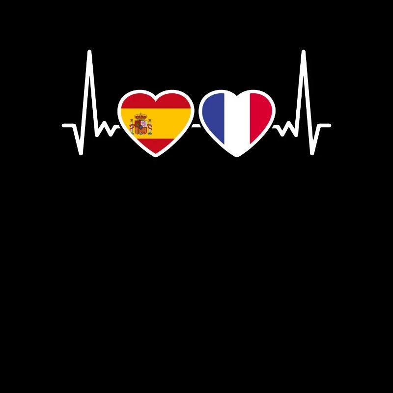 Spanien Frankreich Herzschlag Flagge Spanier