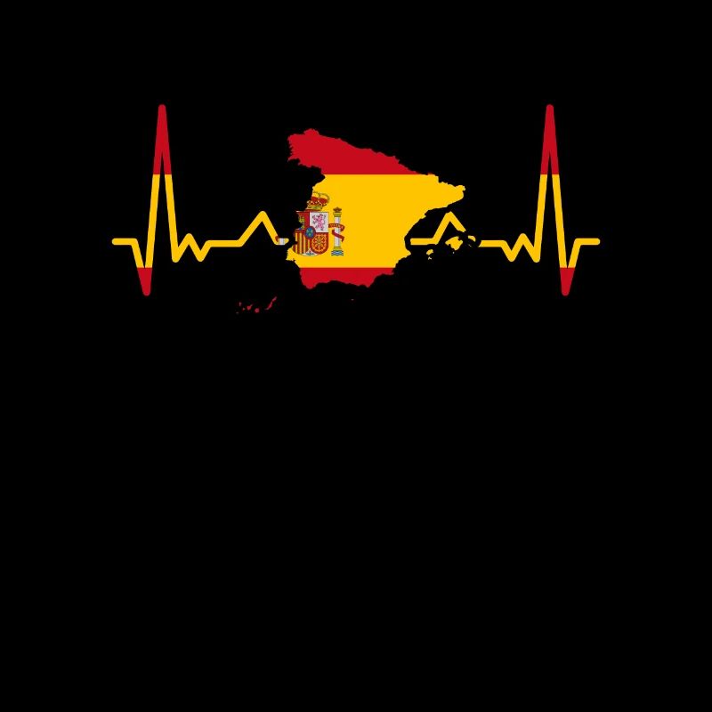 Spain Map Heartbeat Spanish Flag Spaniards